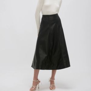 Zara A-Line Faux Leather Skirt